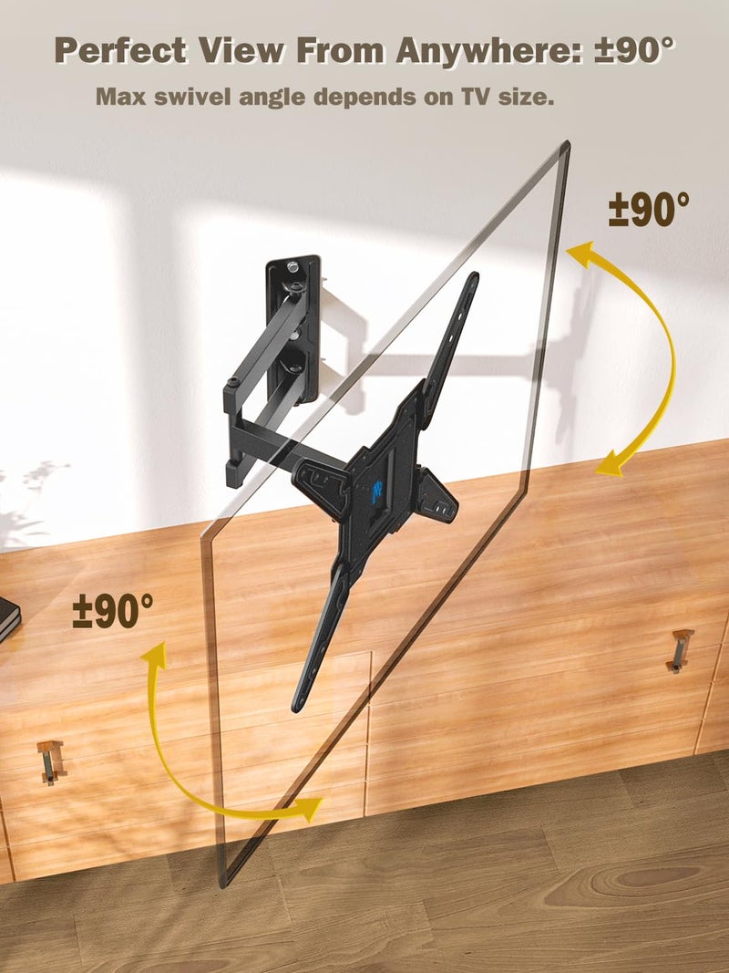 Mounting Dream UL Listed TV Wall Mount for Most 26-55 Inch TVs, Full Motion TV Mount with Perfect Center Design, Articulating Wall Mount TV Bracket Swivel and Tilt, Max VESA 400x400mm, Up to 77LBS - Image 5